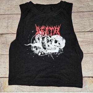 Romwe black gothic skeleton snakes death cropped tank top